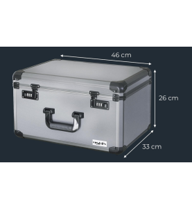 Walizka Aluminiowa Szyfr Gąbka na Sprzęt Broń Aparat DJ XL WYSOKA 46x33x26