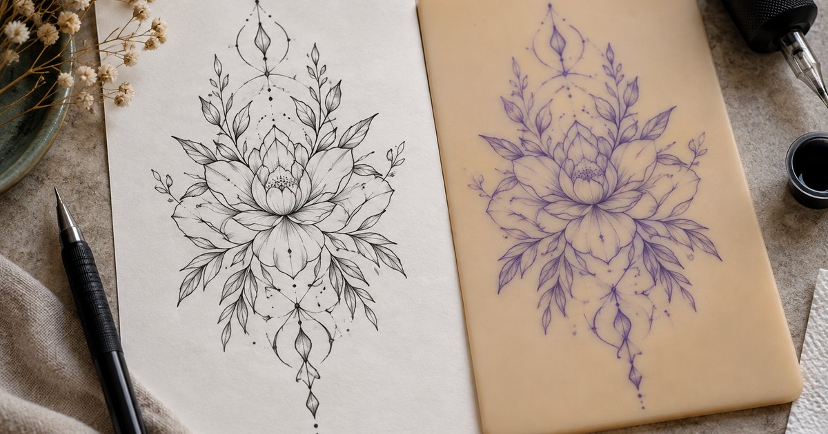 Symetria we wzorach do tatuażu: ćwiczenia na papierze i skórce